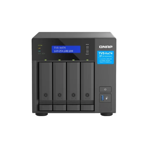Picture of Qnap TVS-H474 Nas Tower Intel® Pentium® G7400 8 Gb DDR4 0 Tb Quts Hero Black - TVS-H474-PT-8G