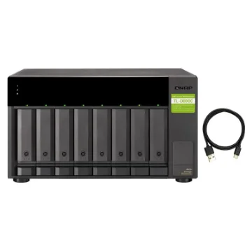 Picture of Qnap TL-D800C Storage Drive Enclosure Hdd/Ssd Enclosure Black, Grey 2.5/3.5" - TL-D800C