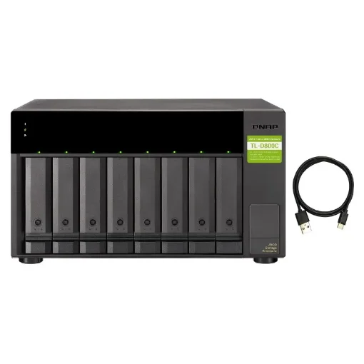 Picture of Qnap TL-D800C Storage Drive Enclosure Hdd/Ssd Enclosure Black, Grey 2.5/3.5" - TL-D800C
