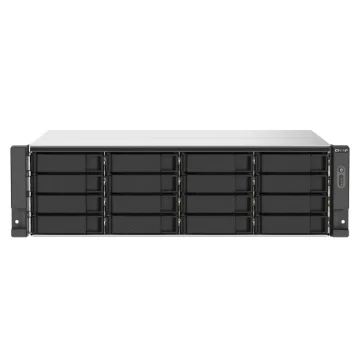 Picture of Qnap TS-1673AU-RP-16G Nas/Storage Server Rack (3U) Ryzen Embedded V1500B 16 Gb DDR4 0 Tb Qnap Qts Black, Grey - TS-1673AU-RP-16G