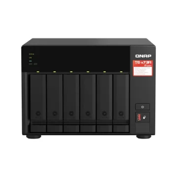 Picture of Qnap TS-673A Nas Tower Ryzen Embedded V1500B 8 Gb DDR4 0 Tb Qnap Turbo System Black - TS-673A-8G