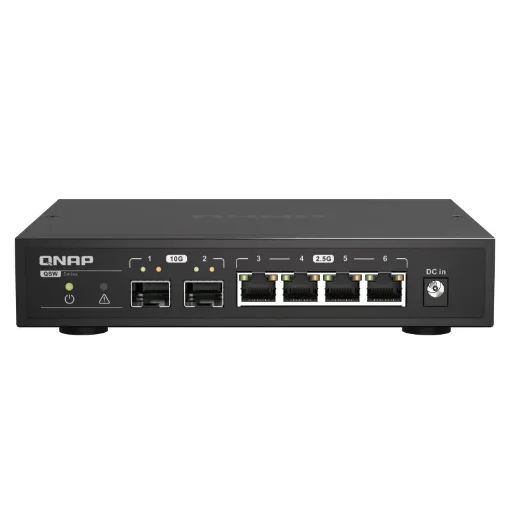Picture of Qnap QSW-2104-2S Network Switch Unmanaged 2.5G Ethernet Black - QSW-2104-2S