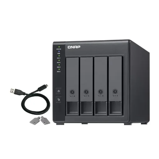 Picture of Qnap Tr-004 Storage Drive Enclosure Hdd/Ssd Enclosure Black 2.5/3.5" - Tr-004