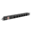 Picture of Lanberg PDU-06E-0200-BK Power Distribution Unit (Pdu) 6 Ac Outlet(S) 1U Black - PDU-06E-0200-BK