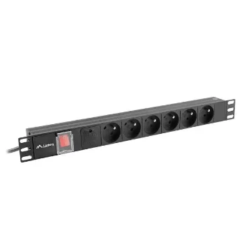 Picture of Lanberg PDU-06E-0200-BK Power Distribution Unit (Pdu) 6 Ac Outlet(S) 1U Black - PDU-06E-0200-BK