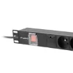 Picture of Lanberg PDU-06E-0200-BK Power Distribution Unit (Pdu) 6 Ac Outlet(S) 1U Black - PDU-06E-0200-BK