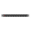 Picture of Lanberg PDU-09F-0300-BK Power Distribution Unit (Pdu) 9 Ac Outlet(S) 1U Black, Grey - PDU-09F-0300-BK