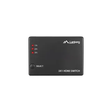 Picture of Switch Video Lanberg 3X Hdmi Black + Micro Usb Port + Remote Control - Swv-Hdmi-0003