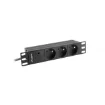 Picture of Lanberg PDU-03E-0200-BK Power Distribution Unit (Pdu) 3 Ac Outlet(S) 1U Black - PDU-03E-0200-BK