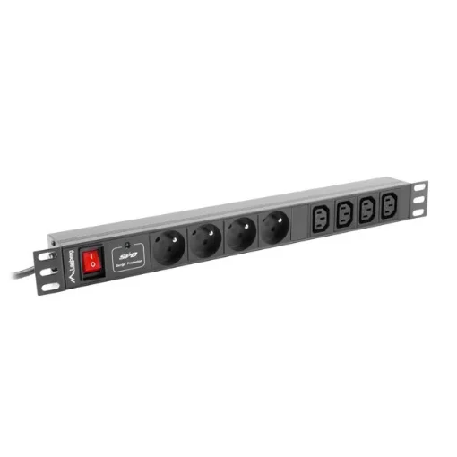 Picture of Lanberg Pdu-04E04i-0200-Bk Power Distribution Unit (Pdu) 4 Ac Outlet(S) 1U Black - Pdu-04E04i-0200-Bk