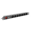 Picture of Lanberg PDU-07F-0200-IEC-BK Power Distribution Unit (Pdu) 7 Ac Outlet(S) 1U Black - PDU-07F-0200-IEC-BK