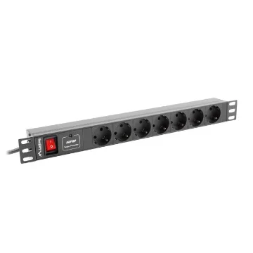 Picture of Lanberg PDU-07F-0200-IEC-BK Power Distribution Unit (Pdu) 7 Ac Outlet(S) 1U Black - PDU-07F-0200-IEC-BK