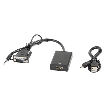 Picture of Lanberg Ad-0021-Bk Video Cable Adapter 0.2 M Hdmi Type a (Standard) Vga (D-Sub) Black - Ad-0021-Bk