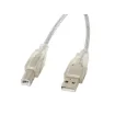 Picture of Lanberg CA-USBA-12CC-0018-TR Usb Cable Usb 2.0 1.8 M Usb B Transparent - CA-USBA-12CC-0018-TR
