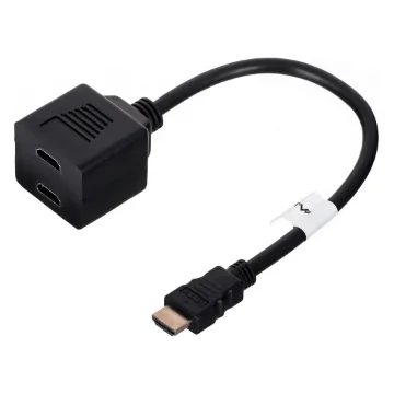 Picture of Adapter HDMI(M)-2X Hdmi(F) on Cable 20CM Black Splitter Lanberg - Ad-0019-Bk