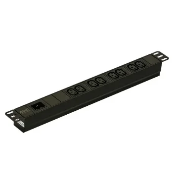 Picture of Apc Easy Rack Pdu, Basic, 1U, 1 Phase, 3.7kW, 230V, 16A, 8 X C13 Outlets, IEC60320 C20 Inlet - EPDU1016B