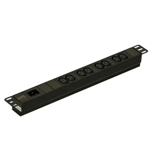 Picture of Apc Easy Rack Pdu, Basic, 1U, 1 Phase, 3.7kW, 230V, 16A, 8 X C13 Outlets, IEC60320 C20 Inlet - EPDU1016B