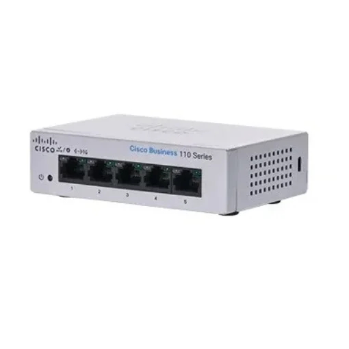Picture of Cisco CBS110 Unmanaged L2 Gigabit Ethernet (10/100/1000) 1U Grey - CBS110-5T-D-EU