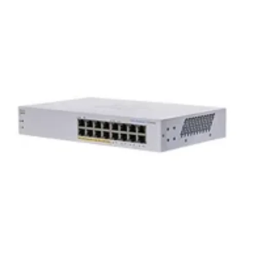 Picture of Cisco CBS110 Unmanaged L2 Gigabit Ethernet (10/100/1000) Power Over Ethernet (Poe) 1U Grey - CBS110-16PP-EU