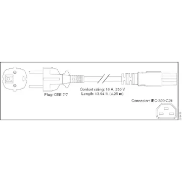 Picture of Cisco Pwr-Cab-Ac-Eu= Power Cable 4.25 M CEE7/7 C21 Coupler - Pwr-Cab-Ac-Eu=