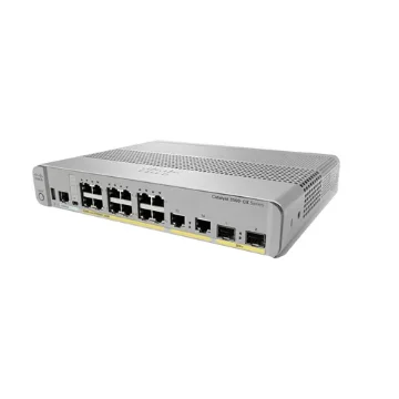 Picture of Cisco Catalyst 3560CX-12PD-S Network Switch, 12 Gigabit Ethernet Ports, 12 Poe+ Outputs, 240W Poe Budget, Two 10 G Sfp+ and Two 1 G Copper Uplinks, Enhanced Limited Lifetime Warranty (WS-C3560CX-12PD-S) - WS-C3560CX-12PD-S