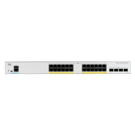 Picture of Cisco Catalyst 1000-24P-4G-L Network Switch, 24 Gigabit Ethernet (Gbe) Poe+ Ports, 195W Poe Budget, Four 1 G Sfp Uplink Ports, Fanless Operation, Enhanced Limited Lifetime Warranty (C1000-24P-4G-L) - C1000-24P-4G-L