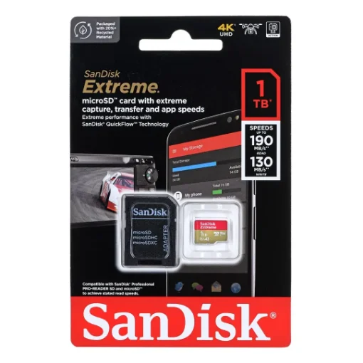 Picture of Sandisk Extreme 1.02 Tb Microsdxc Uhs-I Class 3 - SDSQXAV-1T00-GN6MA