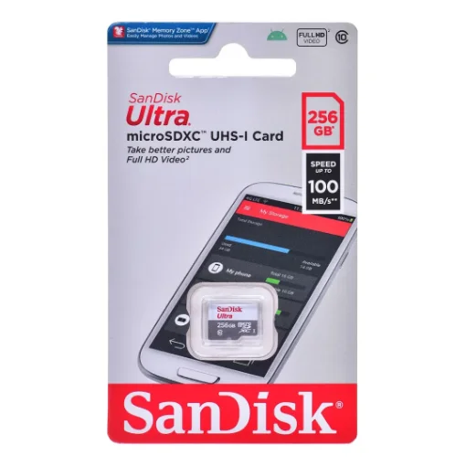 Picture of Sandisk Ultra 256 Gb Microsdxc Uhs-I Class 10 - SDSQUNR-256G-GN3MN