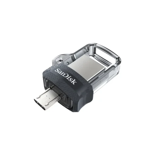 Picture of Sandisk Ultra Dual m3.0 Usb Flash Drive 256 Gb Usb Type-A / Micro-Usb 3.2 Gen 1 (3.1 Gen 1) Black, Silver, Transparent - SDDD3-256G-G46
