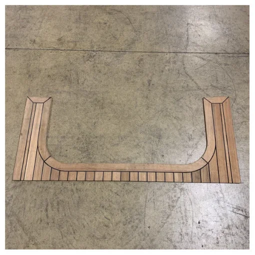 Teak Marine Flooring Panel for Aft Deck with Anti-Slip Rubber Inserts - 2217175 product image