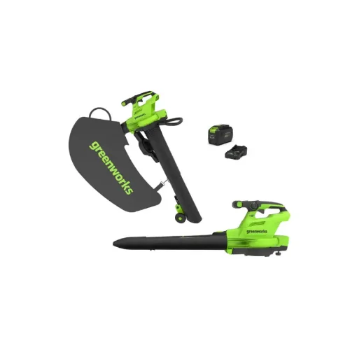 Brushless 48V Vacuum Shredder Greenworks - 4.0Ah Battery and Charger - Gd48bviik4 product image