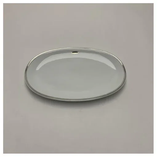 Richard Ginori Pershing Oval Porcelain Serving Platter with Silver Rim - 057 0575 66021 product image