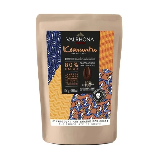 Picture of Valrhona Komuntu 80% Dark Chocolate 250g