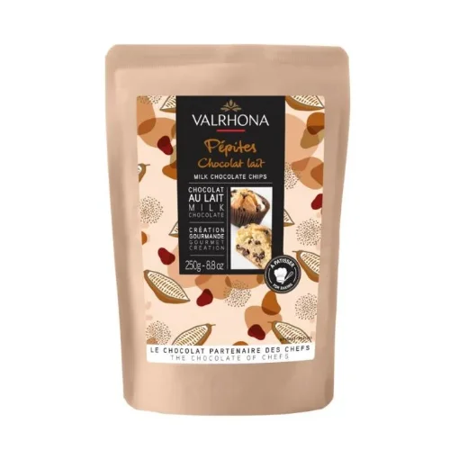 Picture of Valrhona Milk Chocolate Chips 32% Baking Bag 250g