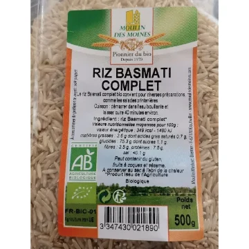 Picture of Organic Wholemeal Basmati Rice 500g