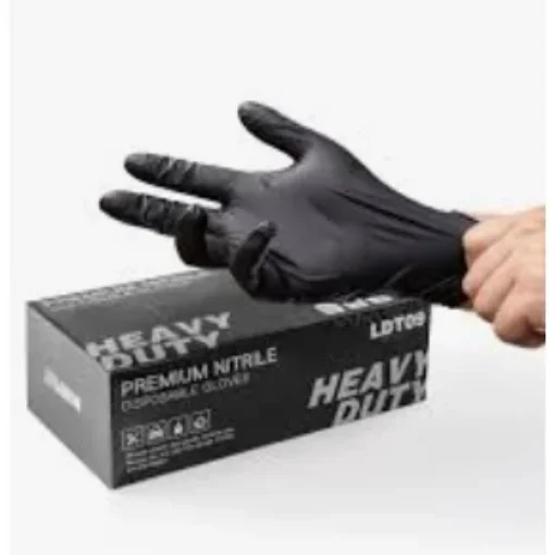 Picture of HALYARD* Black Nitrile Exam Gloves Medium