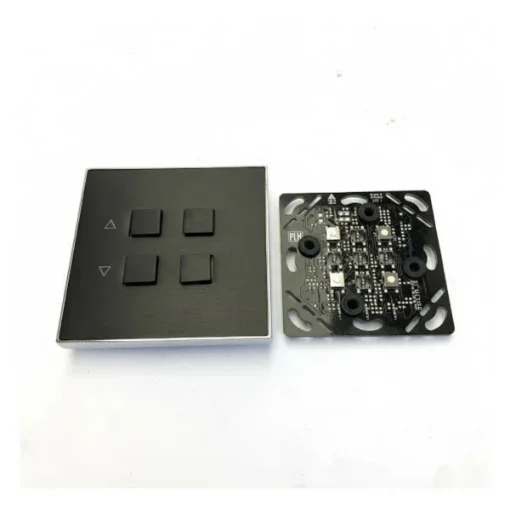 Riva PLH Skin 4-Button Plate Chrome Black Front - 470819 product image