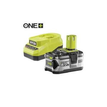 Ryobi 18V One+ 5.0Ah Lithiumplus Battery Pack - 1 Fast Charger 2.0Ah RC18120A-150 product image