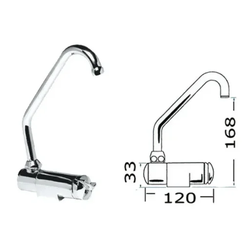 Osculati Chrome Star Series Mixer Tap Foldable Hot/Cold - 17.049.00 product image