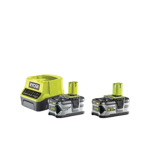Ryobi 18V One+ Lithiumplus Pack - 1 X 4.0Ah Battery - 1 X 2.0Ah Fast Charger RC18120-140 - 1 X 5.0Ah Battery Rb18l50 product image