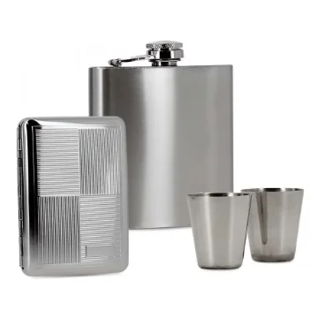 Alcohol Flask Box Chrome Cigarette Case product image