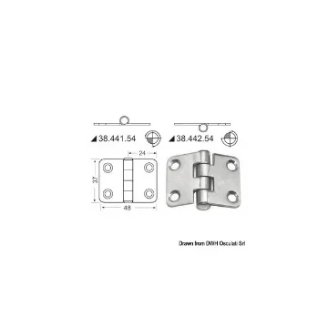 Osculati Hinge with Protruding Knob 48x37mm - Stainless Steel - 38.442.54 product image