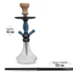 Aura Blue Glass Designer Hookah 43 Cm with Hose product image