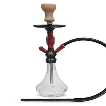 43Cm Clear Glass Hookah ? Red Finish product image