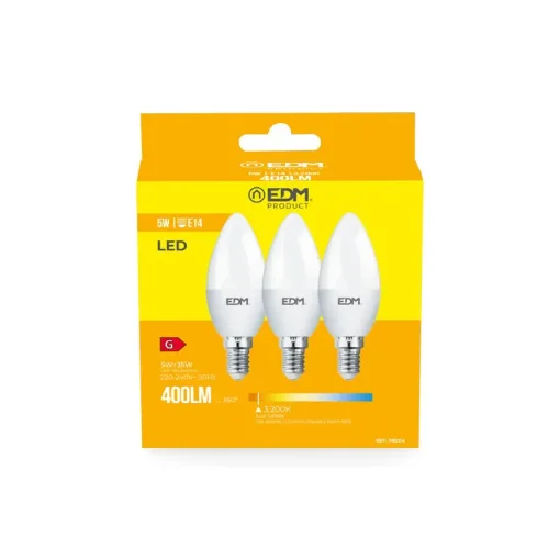 Kit of 3 E14 5W Led Bulbs 400lm 3200K - Warm Light - Edm - Ref. 98204 product image