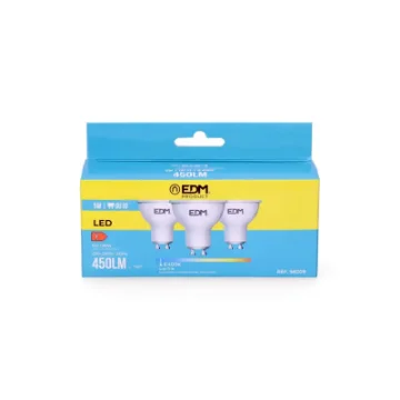 3 Led GU10 Bulbs Kit 5W 450lm 6400K Cool Light Edm - Ref. 98209 product image