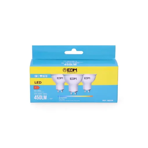 3 Led GU10 Bulbs Kit 5W 450lm 6400K Cool Light Edm - Ref. 98209 product image