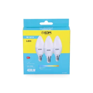 E14 5W Led Candle Bulb Kit 400lm 6400K - Cool Light - Edm - Ref 98205 product image