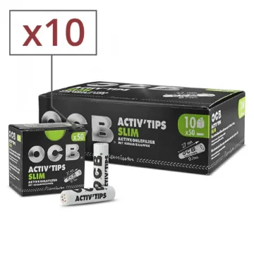Pack of 10 Boxes of Ocb Slim Activated Carbon Filters ? 500 Cera product image