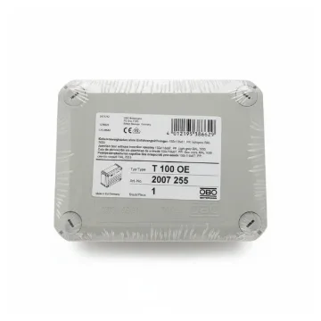 OBO Bettermann T 100 OE Junction Box 151x117x67mm Light Grey Electrical Cablebox product image